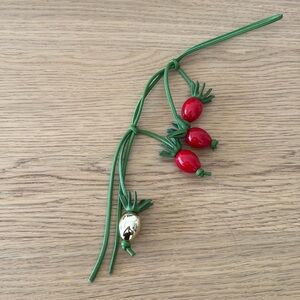 Tomato Branch Charm in Leather